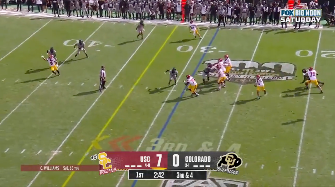 Caleb Williams Touchdown Off-Balance Throw Colorado