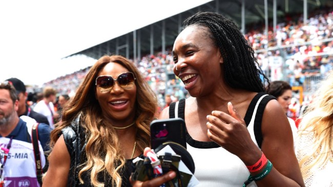 Serena and Venus Williams at F1 event