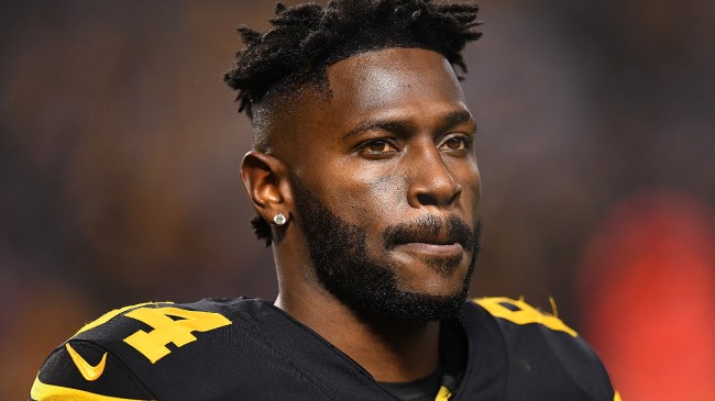 Antonio Brown on the field for the Steelers.