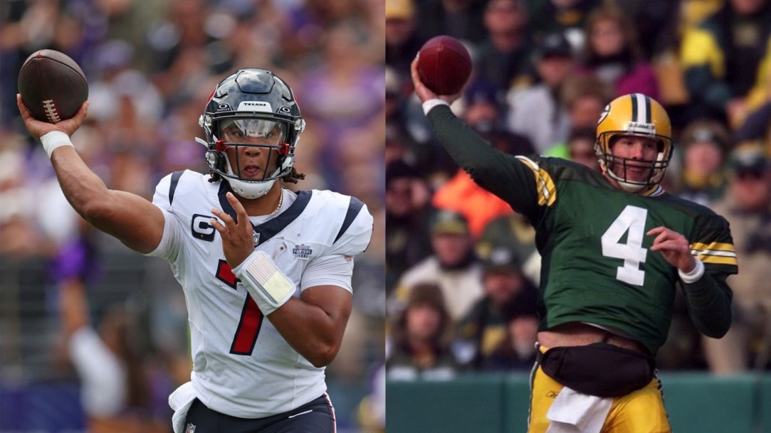 Brett Favre and C.J. Stroud's first NFL completions were to themselves