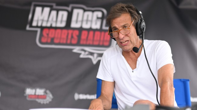 Chris Russo on set of his Mad Dog sports radio show.