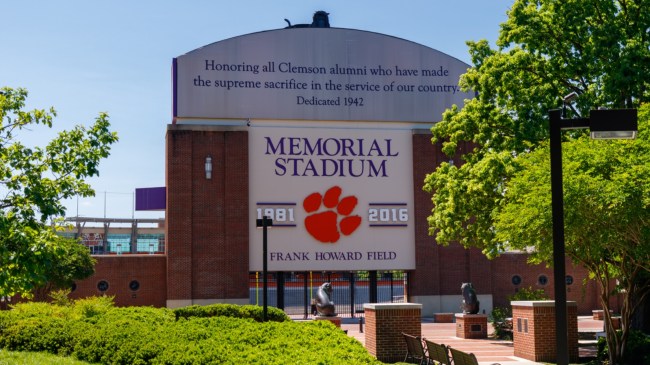 A view from outside of Memorial Stadium in Clemson, SC.