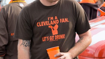 Browns Fan Goes Viral For Using Impressive Arm To Throw Beer To A Boat Worker While Tailgating