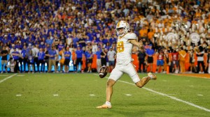 Jackson Ross punts a ball during a game between Tennessee and Florida.