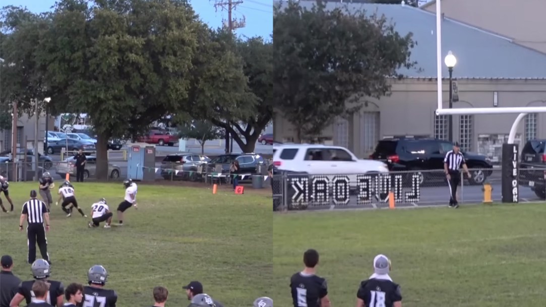 Live Oak High School Football Waco Texas Field Goal Car Drive By Catch