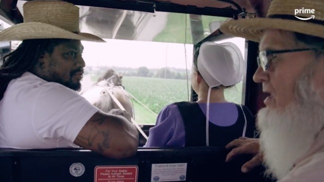 marshawn lynch hanging out with amish people