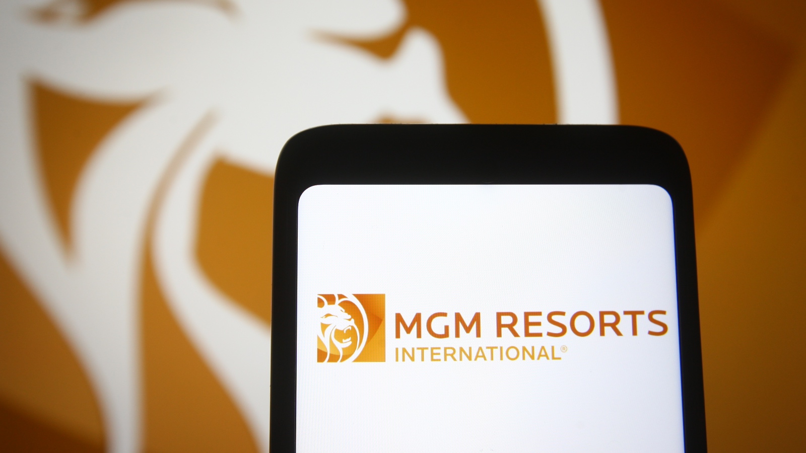 MGM Resorts International logo on a cellphone