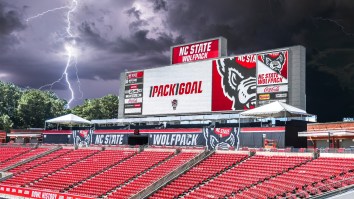 N.C. State’s Brand-New $15 Million Scoreboard Breaks During Debut After Getting Hit By Lightning Strike