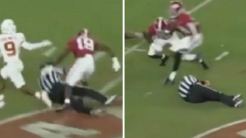 Ref Gets Destroyed In Texas-Alabama Game, Had To Be Checked For Concussion