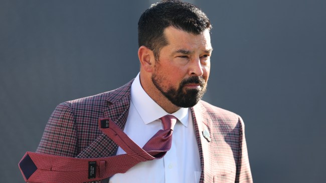 Ryan Day walks the field before Ohio State's matchup with Notre Dame.