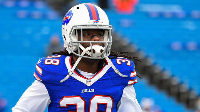 sergio brown in buffalo bills uniform and helmet