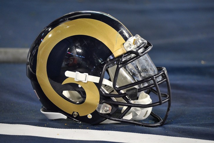 A helmet of the St. Louis Rams