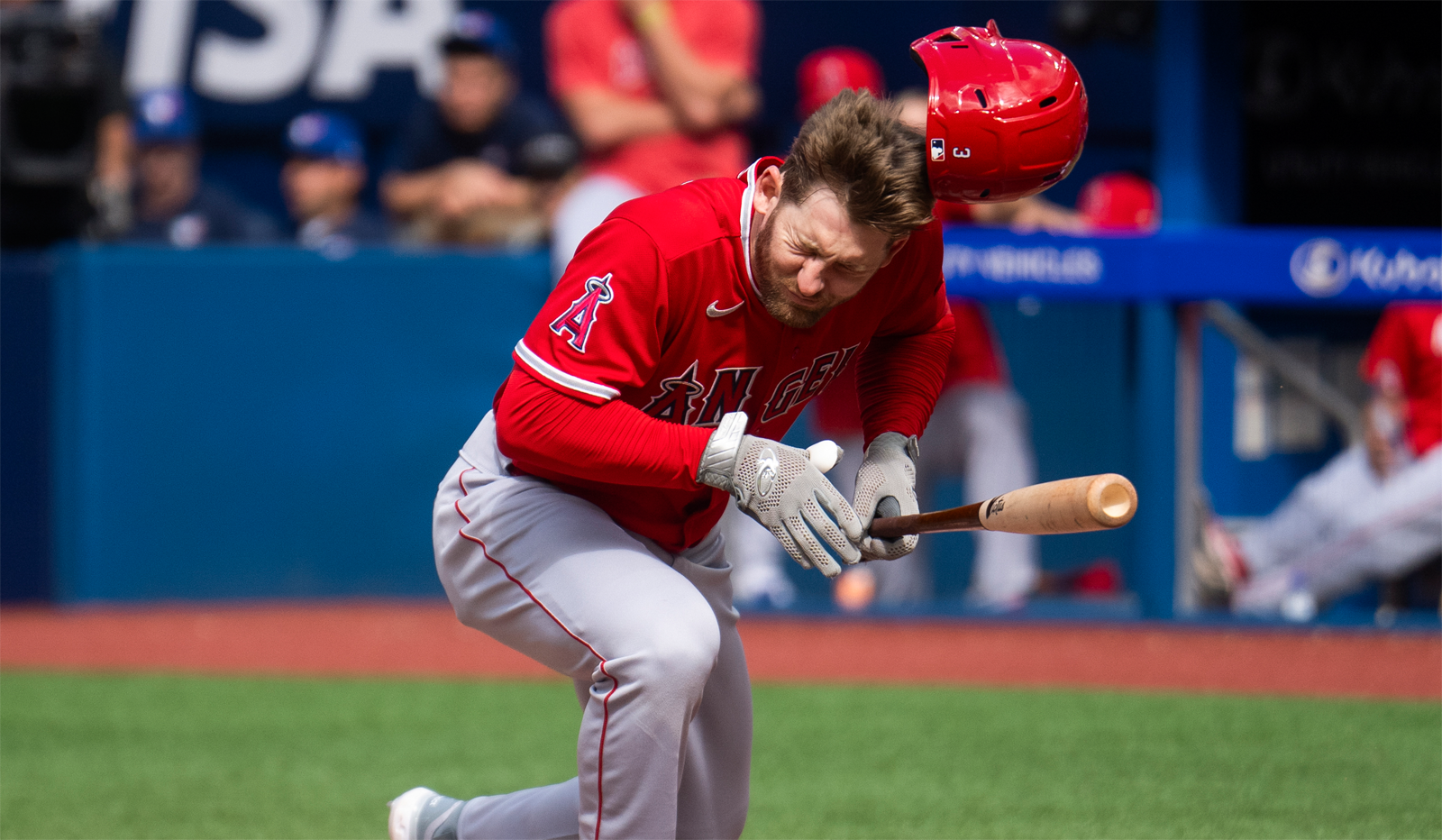 Kevin Pillar was so bloody after being hit the grounds crew needed to clean  it up