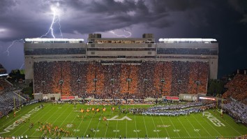 Insane Weather At Virginia Tech Football Game Causes Broken Scoreboard, Massive Flooding, Total Chaos