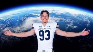 Montana State’s 6-Foot-9 (!!) Kicker Yeets Ball Into Stratosphere On Terrible But Powerful Miss