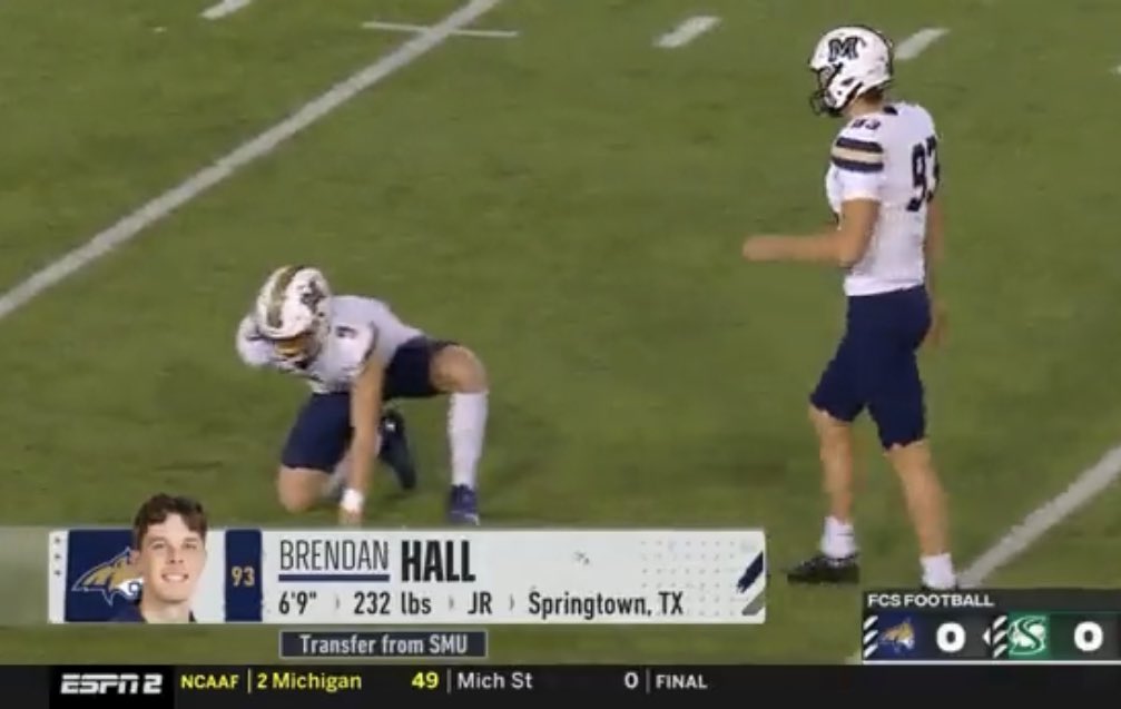 Brendan Hall Montana State 6-foot-9 College Football Kicker