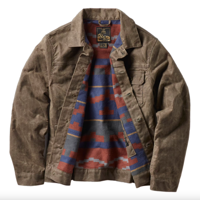 Flint and Tinder Flannel-Lined Waxed Ripstop Trucker Jacket - Special Edition