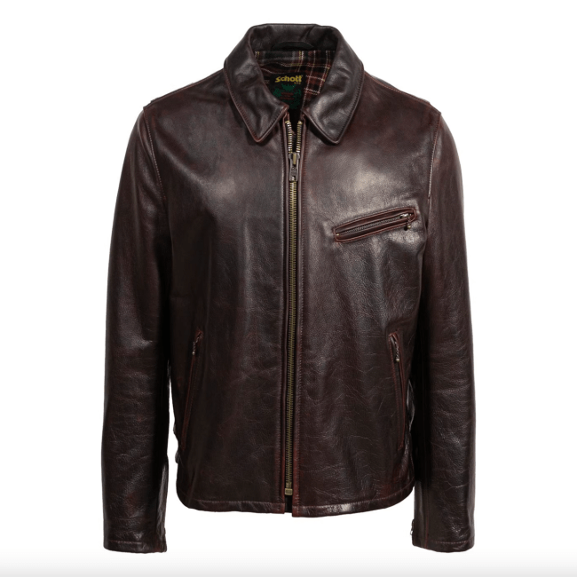 Schott Waxed Full-Zip Leather Jacket