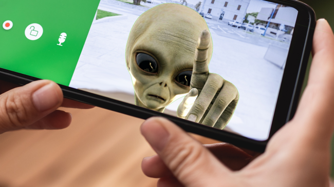 alien on doorbell camera