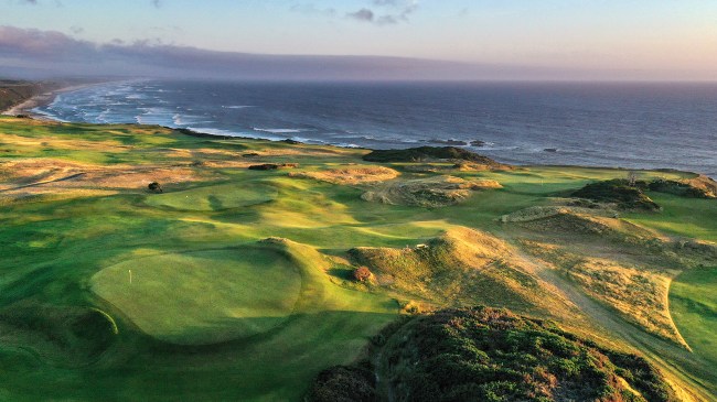 Aerial view of Bandon Dunes golf course