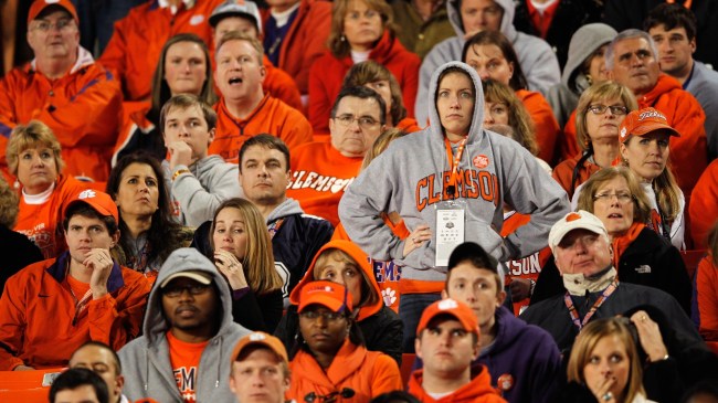 Clemson fans watch on during the Orange Bowl against West Virginia.