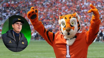 Clemson Tigers Mascot Appears To Troll Michigan Over Sign-Stealing Scandal With An Adult Toy