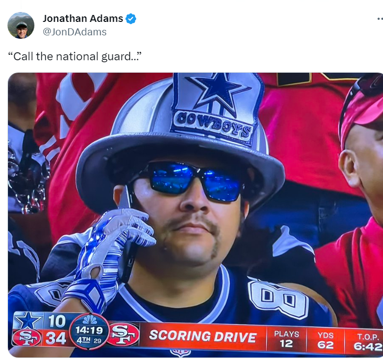 Cowboys Fan On The Phone Becomes An Instant Meme While Watching His ...