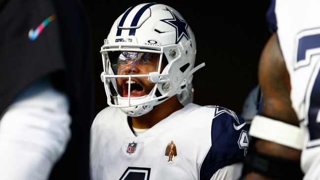 Dak Prescott takes the field before a MNF matchup against the Chargers.