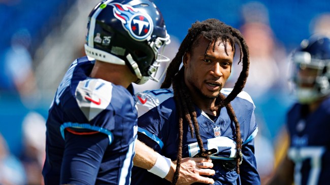 DeAndre Hopkins reacts to a play on the field.