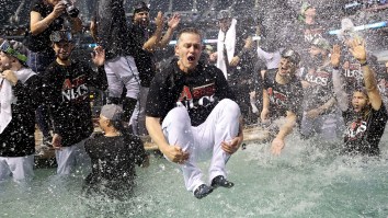 Diamondbacks Throw Impromptu Pool Party At Chase Field While Celebrating NLDS Win Over Dodgers