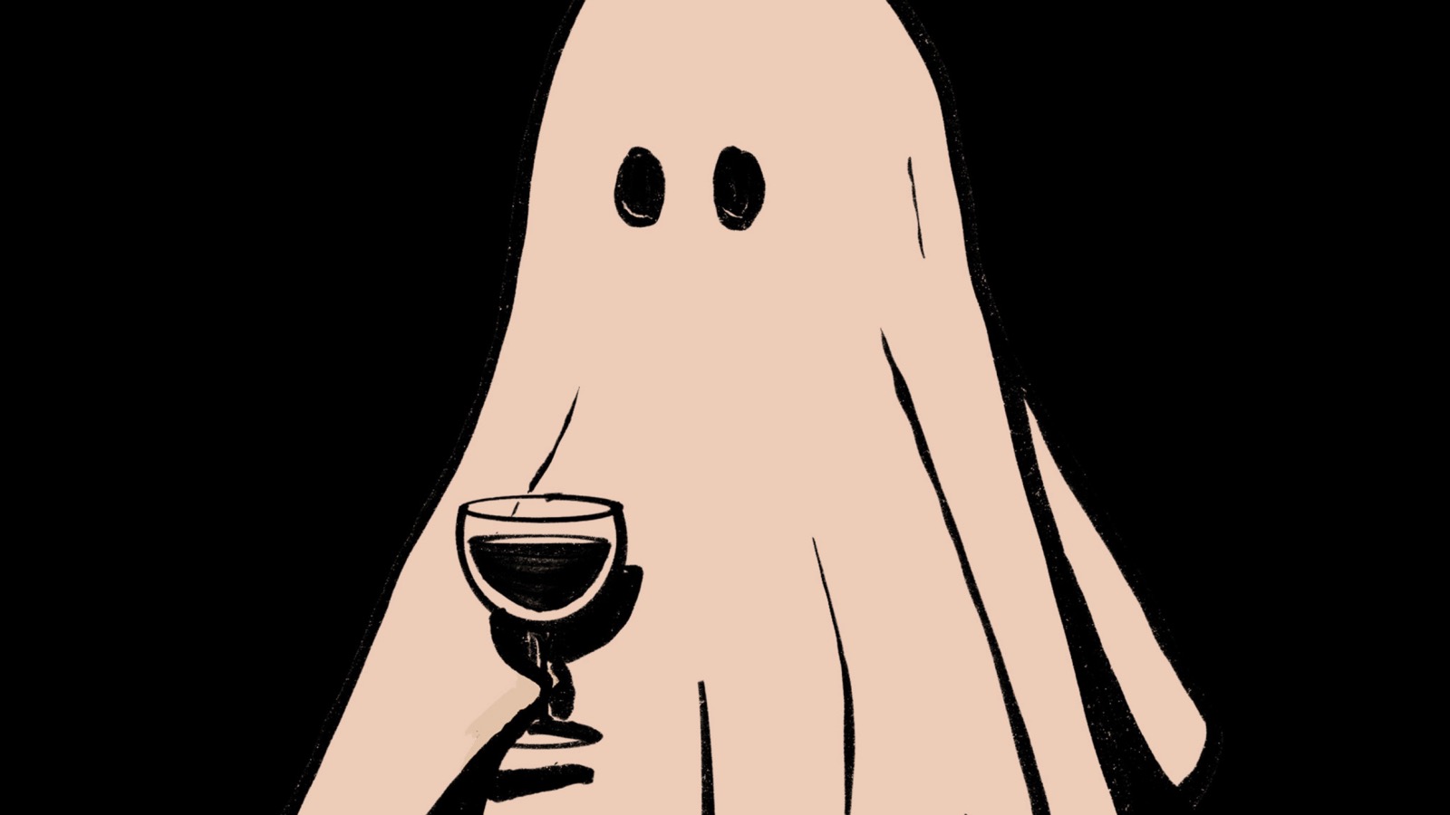 ghost drinking wine