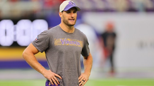 Kirk Cousins warms up before a Minnesota Vikings football game.