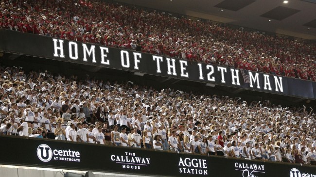 A view of the crowd in Kyle Field during a Texas A&M football game.