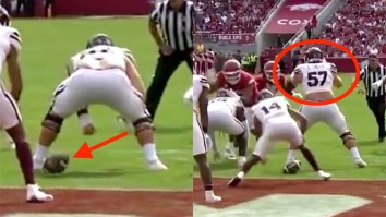 Mississippi State Center Freaks Out And Forgets To Block While Reacting To All-Time Terrible Snap