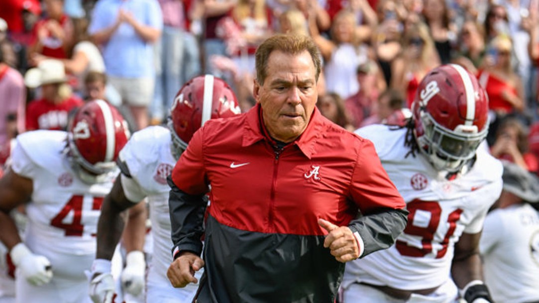 Nick Saban alabama Pregame Tradition Jump