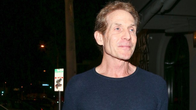 Skip Bayless is photographed outside a restaurant.