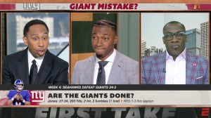 Stephen A. Smith on First Take discussing Daniel Jones