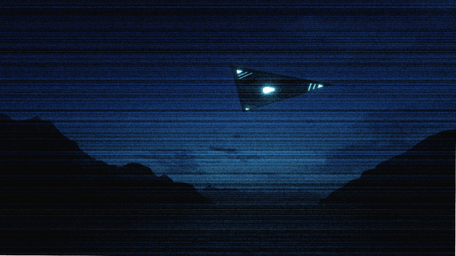 triangle ufo in night sky