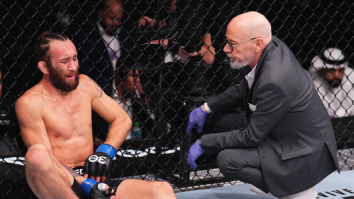 Doctor Argues With UFC Fighter Who Got Kicked In The Nuts During Bizarre Moment At UFC 294
