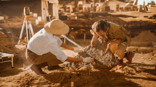 Archeologists Work on Excavation Site