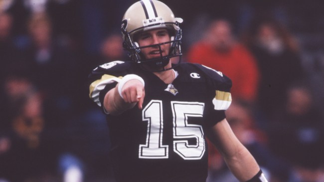 Drew Brees reacts to a play on the field while playing at Purdue.