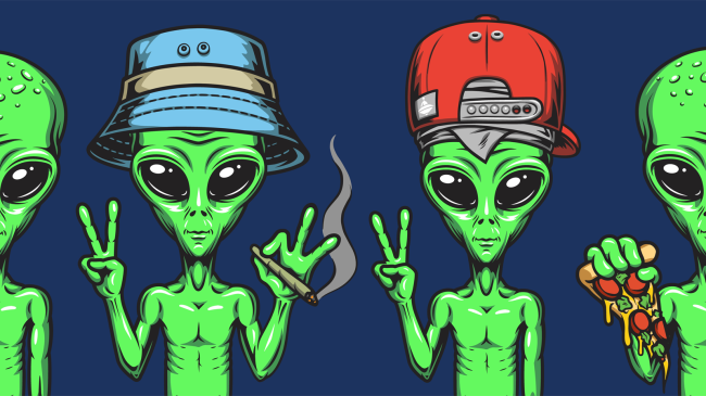 Green aliens comic