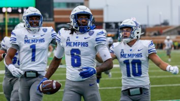 Memphis Wide Receiver Crumbles To The Ground After Flag Hits Him In The Groin