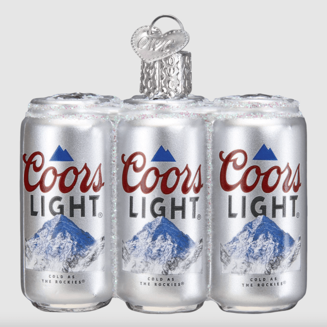 Old World Christmas Coors Light Six Pack Ornament
