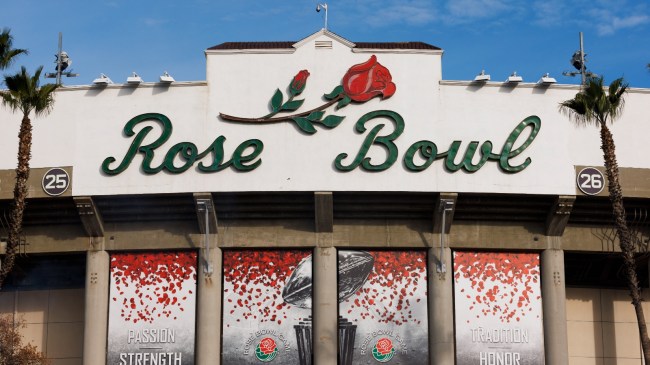 A view from outside the Rose Bowl.