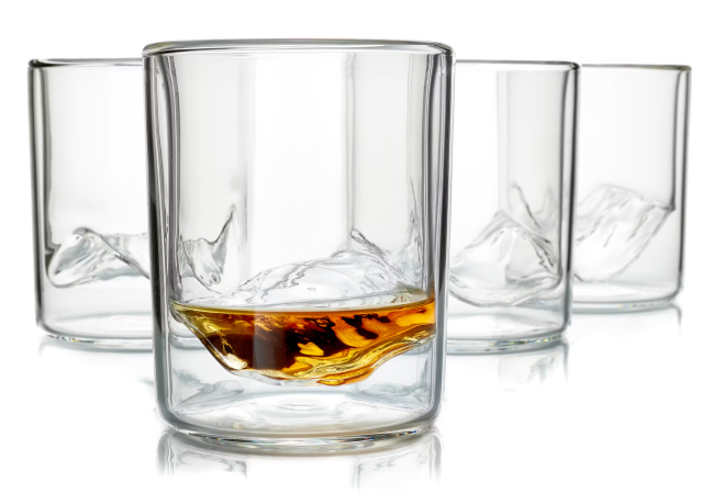 Whiskey Peaks Set of 4 Whiskey Glasses - The Rockies