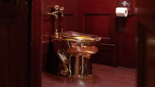 America, a gold toilet by artists Maurizio Cattelan