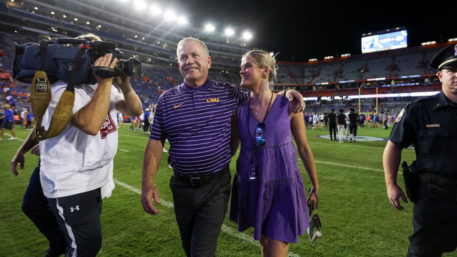 Brian Kelly's Daughter Rips Shots While Polling LSU Fans On Her Dad