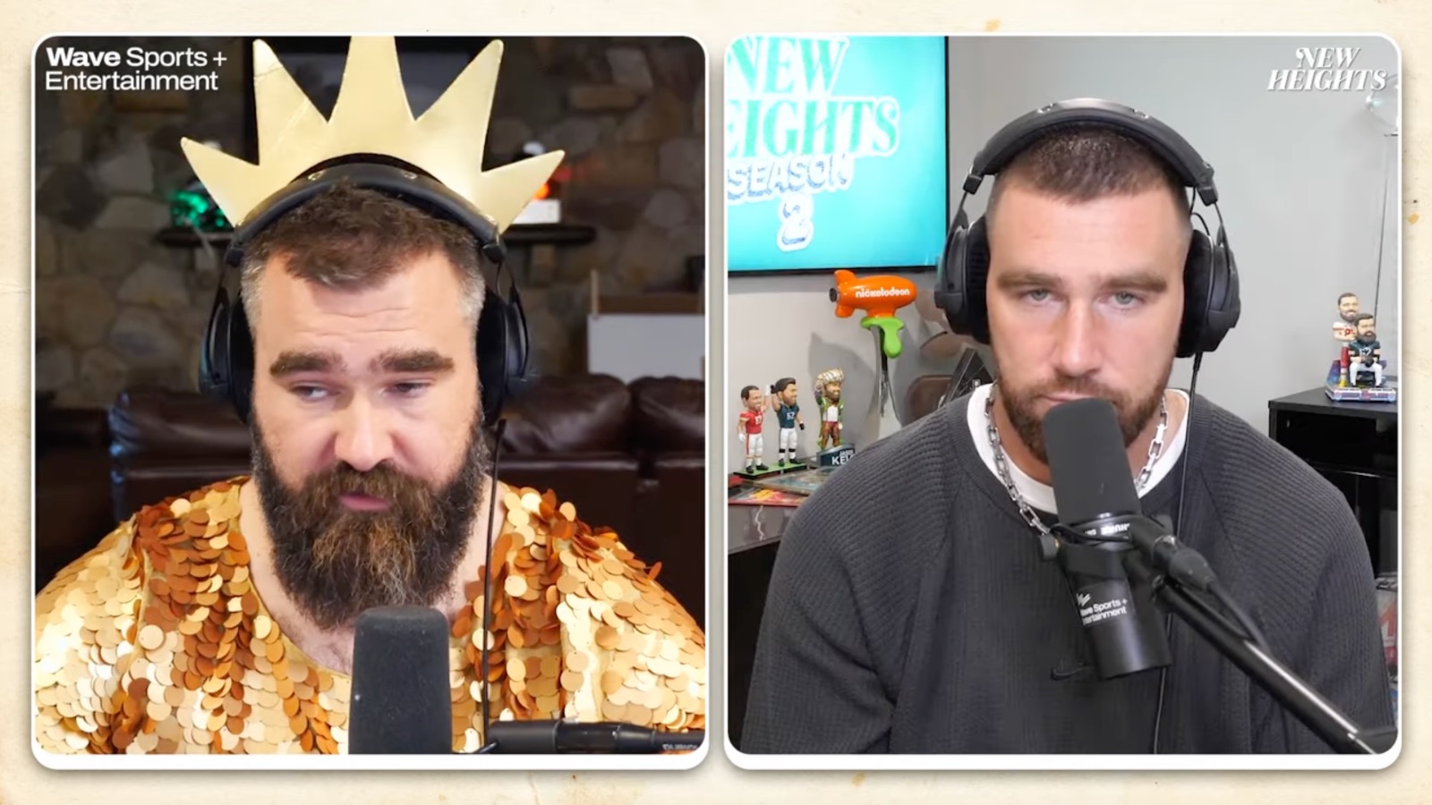 Jason and Travis Kelce discussing Tush Push play