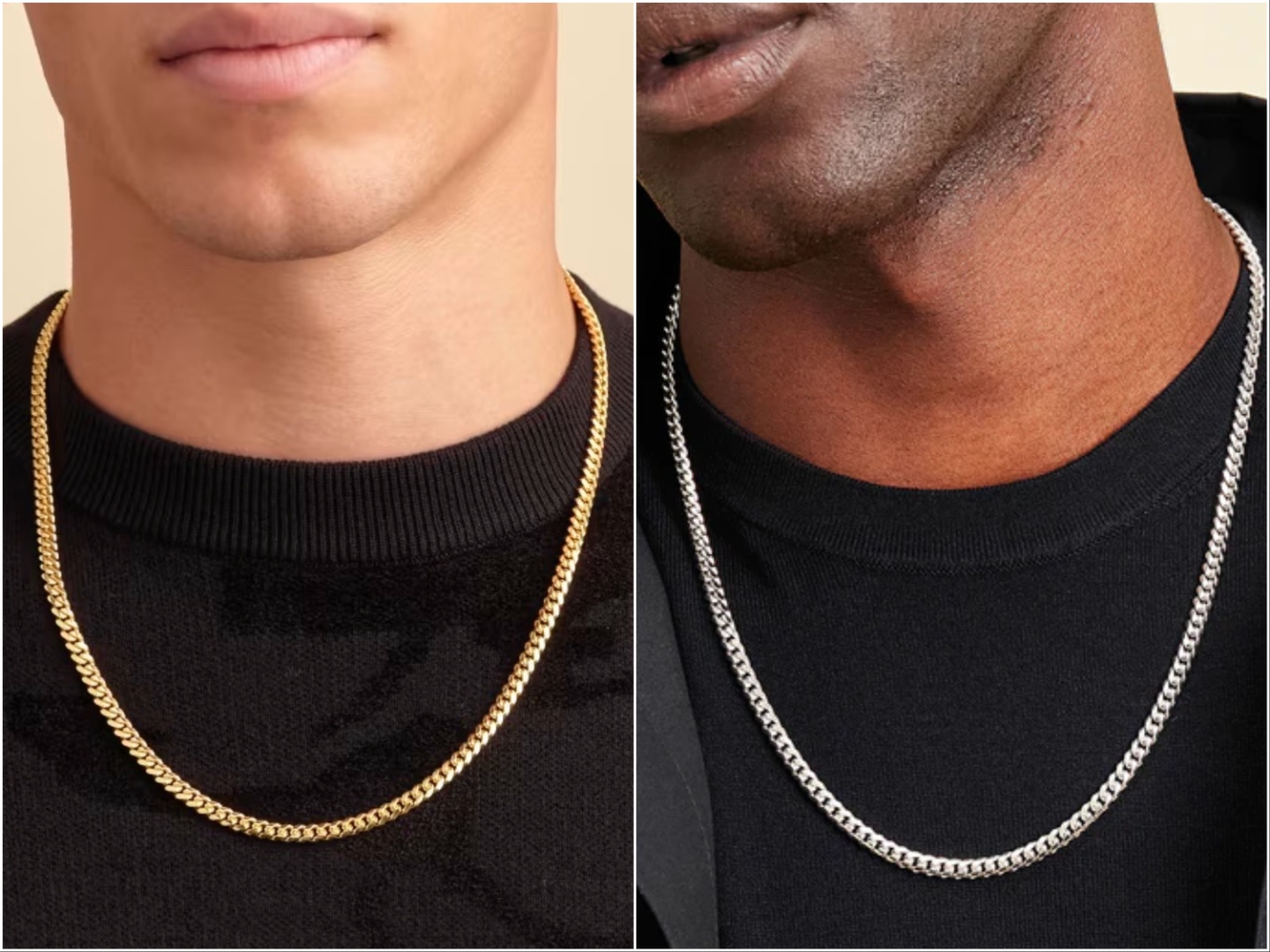 Men's Chains: Sterling Silver + Gold Chains - JAXXON